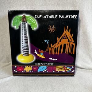 INFLATABLE PALM TREE 72” 6 FEET! LUAU PARTY BEACH POOL ORIGINAL SEALED IN BOX